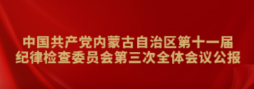 中國(guó)共產(chǎn)黨內(nèi)蒙古自治區(qū)第十一屆紀(jì)律檢查委員會(huì)第三次全體會(huì)議公報(bào)